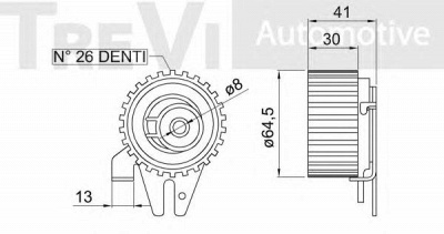 TREVI AUTOMOTIVE td1744 -  Натяжной ролик, ремень ГРМ